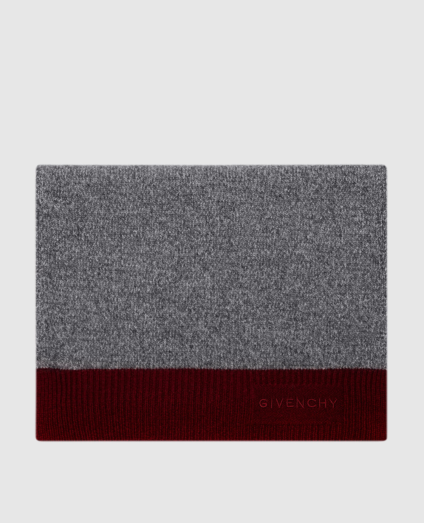 

Серый шарф из кашемира с вышивкой логотипа, Шарфы