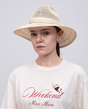 Max Mara Бежевая ажурная шляпа MAROCCO MAROCCO
