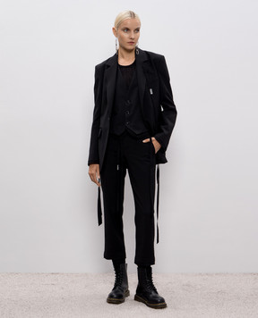 Ann Demeulemeester Чорні штани Rael Cigarette з вовни B0013154FA646