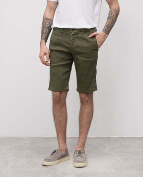 Kiton Зеленые шорты с льном UFBLACK0603F
