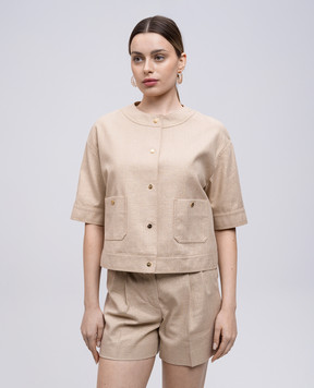 Max Mara Бежевая куртка AGILE с люрексом AGILE