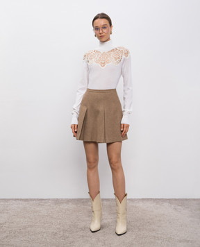Ermanno Scervino Белый гольф из шерсти с аппликацией D475M319APTQN
