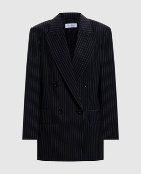 Max Mara Чорний двобортний жакет MATTIA з вовни MATTIA