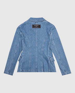Balmain Детский синий джинсовый двубортный жакет BW2A34Z2867
