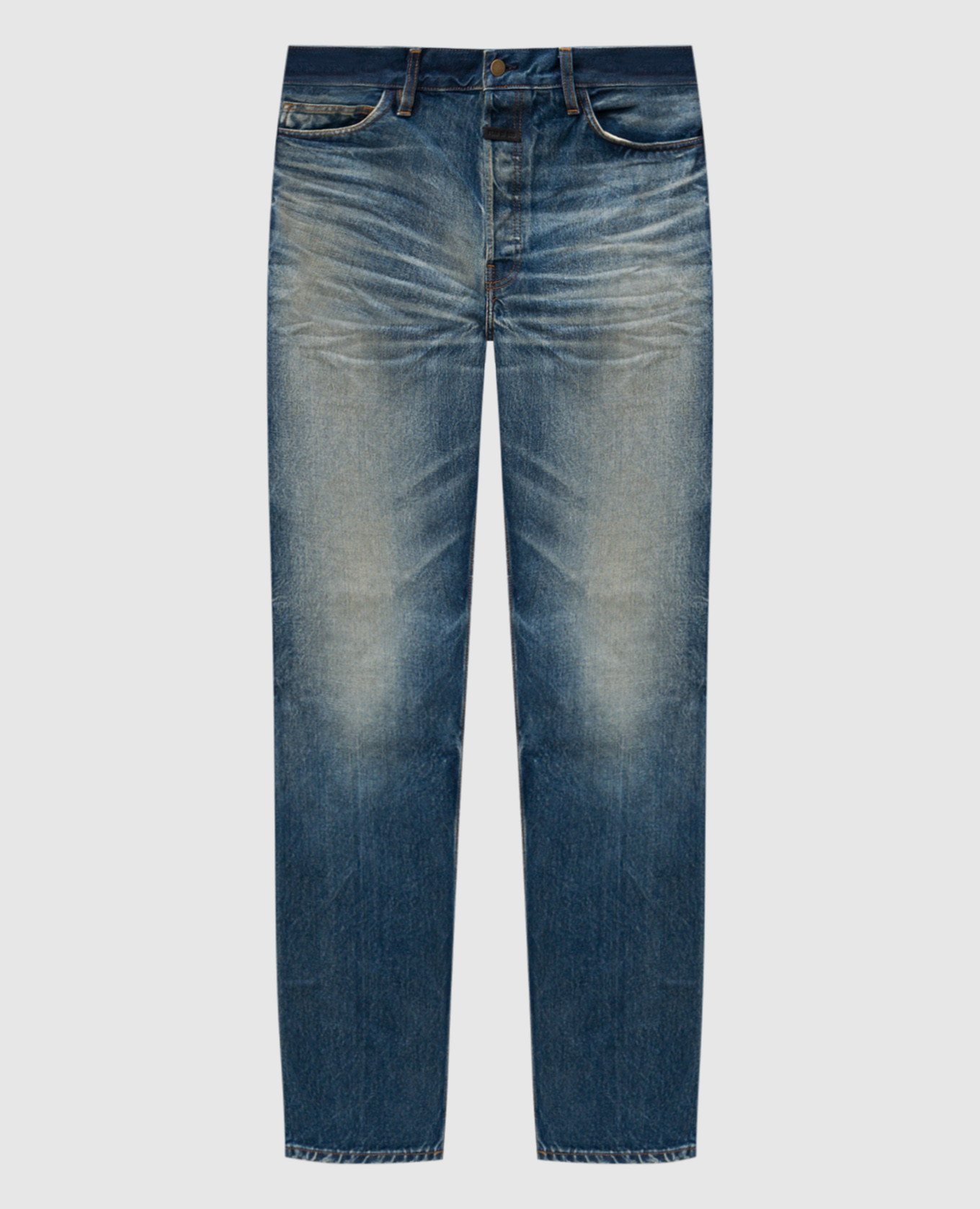 

Синие джинсы с эффектом потертости, Синий, Зауженные джинсы