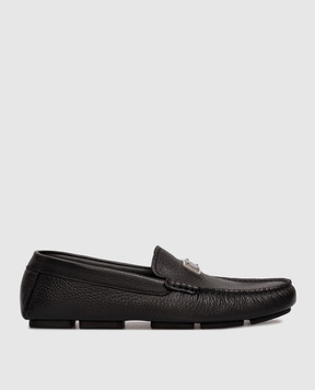 Dolce&Gabbana Чорні шкіряні мокасини зі шкіри оленя A50596A8034