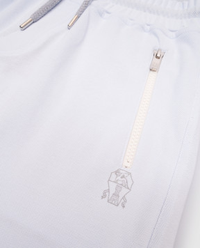 Brunello Cucinelli Дитячі блакитні шорти з емблемою логотипа BE854E386C