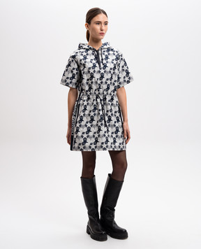 Christian Dior Синя сукня в принт з логотипом 217R40A2977