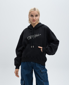 Off-White Черные худи Stars с бусинами OWBB058F24FLE002