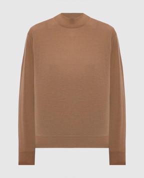 John Smedley Коричневый джемпер Amity из шерсти AMITY
