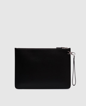 Max Mara Черный кожаный клатч с логотипом CLASSICPOUCHM