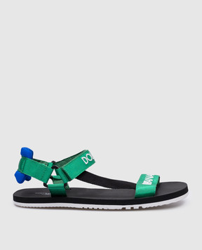 Dolce&Gabbana Детские зеленые сандалии с логотипом DA5189AB028