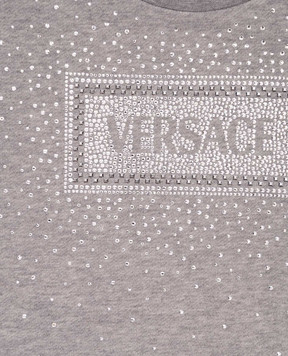 Versace Дитячий сірий меланжевий світшот з кристалами 10003261A11465