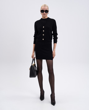Balmain Чорний топ у візерунок емблеми PB FF1ALA75KI63
