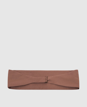 Brunello Cucinelli Коричневий камербанд із шовку з ланцюжком моніль MA901C121