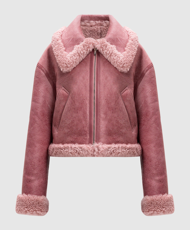 Manteau effet mouton rose sale