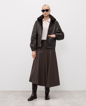 Simonetta Ravizza Коричневая двусторонняя дубленка ISOBEL R F05JA356H18