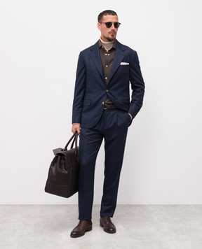 Brunello Cucinelli Синий костюм из шерсти ME226LDTH