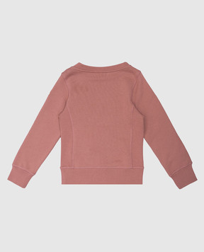 Moncler ENFANT Детский розовый свитшот с логотипом эмблемы из кристаллов J29548G00021899PS6