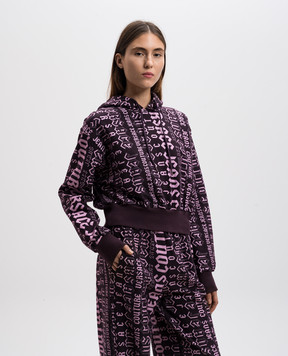 Versace Jeans Couture Фиолетовое укороченное худи в принт. 77HAI314FS172