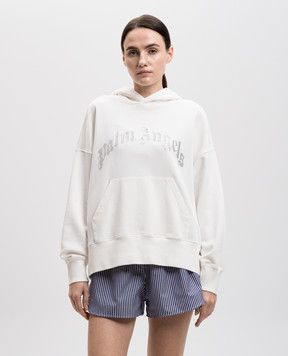 Palm Angels Белые худи с логотипом из кристаллов PWBB074S25FLE002