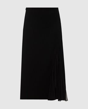 Lanvin Черная юбка миди с драпировкой RWST417T3504