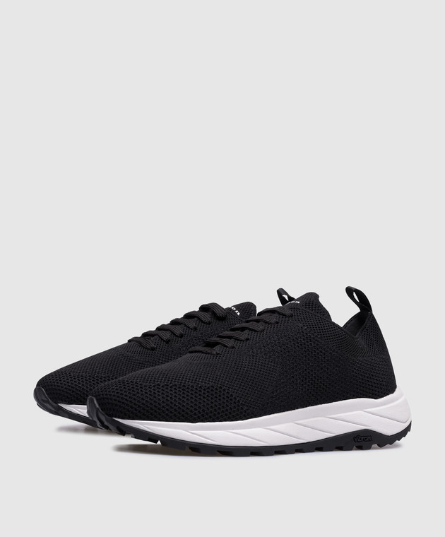 Kiton Черные кроссовки с логотипом USSA200N01100 изображение 2