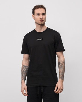 Dolce&Gabbana Чорна футболка з вишивкою логотипа G8RN8ZG7NUB