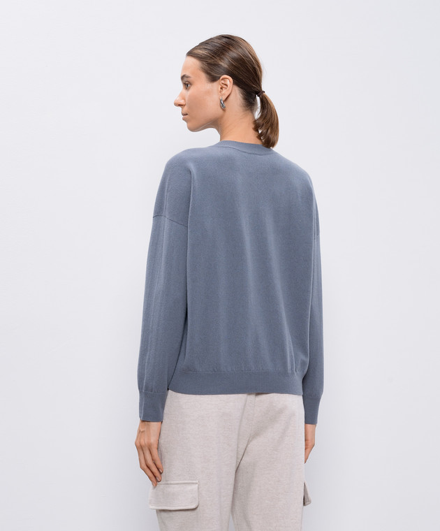 Peserico Серый пуловер из шерсти, шелка и кашемира S99603F12B9018 изображение 4