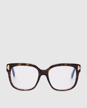 Tom Ford Коричневі окуляри BLUE BLOCK з ефектом черепахового панцира FT6030B