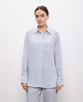 Victoria Beckham Блуза з шовком в смужку 1125WSH006013A