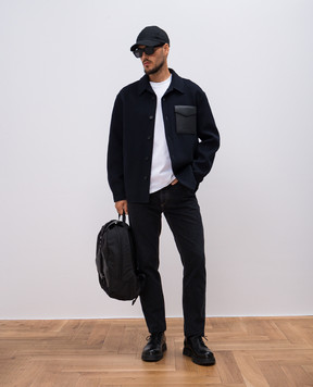 Mackage Синяя куртка EMMANUEL из шерсти с логотипом EMMANUEL