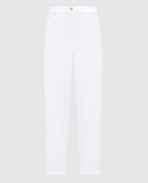 Brunello Cucinelli Білі джинси слім з ланцюжком моніль MH137P5679