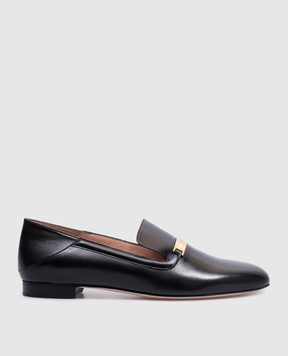 Bally Чорні шкіряні лофери з логотипом WF1053VT182
