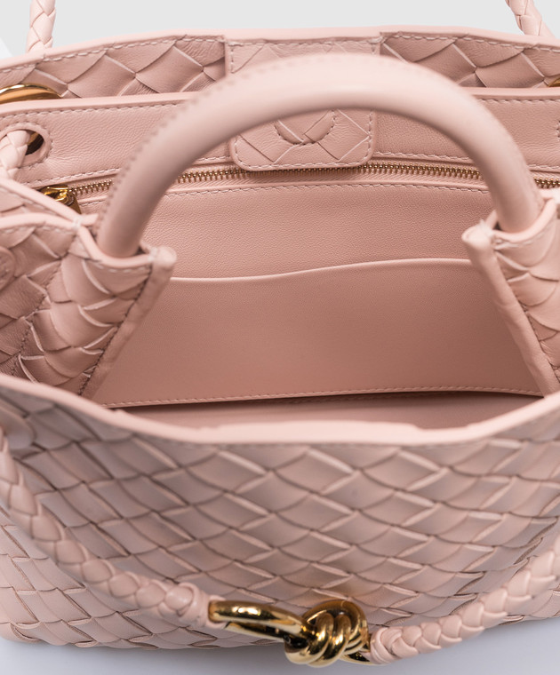 Bottega Veneta Розовая кожаная сумка Andiamo с плетением 766014VCPP1 изображение 3