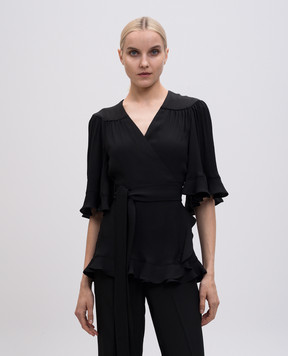 Twinset Черная блуза на запах с рюшами 251TS2240