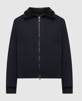 Cashmere&Whiskey Синяя куртка из шерсти 832599S781959