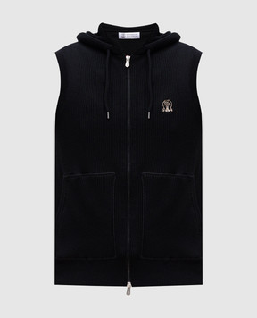Brunello Cucinelli Чорний жилет з емблемою логотипа M29200417G