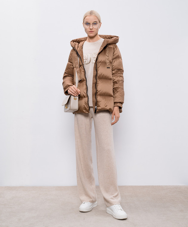 Max Mara - Коричневый пуховик SEIA с логотипом SEIA купить в Symbol