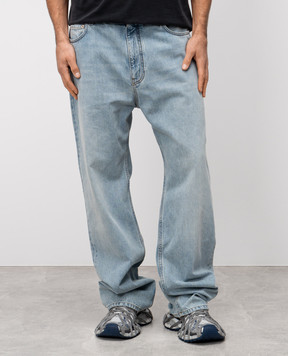 Balenciaga Голубые джинсы с нашивкой логотипа 810786TRW55