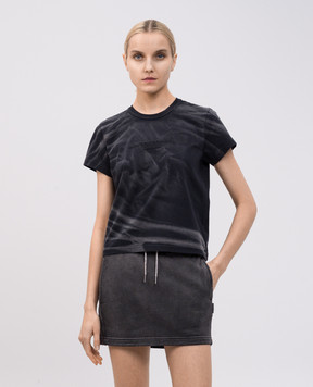 Alexander Wang Чорна футболка з фактурним логотипом 1CC1251990