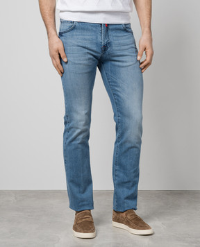 Kiton Голубые джинсы с эффектом потертости UPNJSK0615D