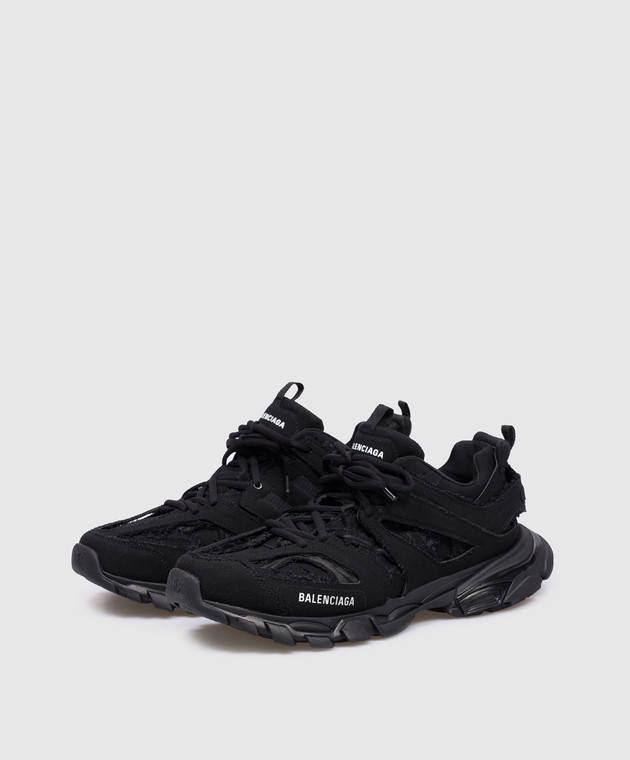 Balenciaga Черные кроссовки Track с логотипом 542023WTDCV изображение 2