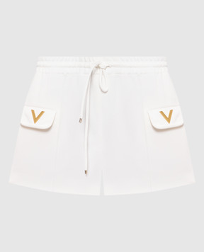 Valentino Белые шорты с логотипом 7B3RF3257YA
