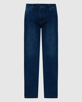 Peserico Сині джинси з ефектом потертості з вишивкою монограми логотипа R54635L24Q04956