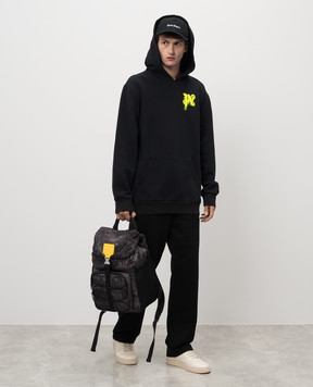 Palm Angels Черное худи THINKING PENCIL с монограммой логотипа PMBB117F24FLE001