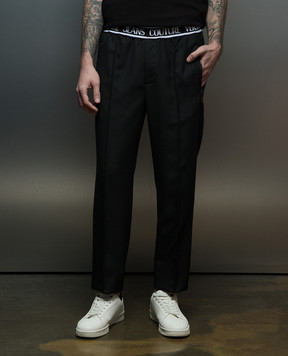 Versace Jeans Couture Черные брюки с узором логотипа 76GAA109N0309