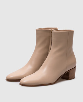 Gianvito Rossi Бежевые кожаные ботинки Spencer G7297745CUO