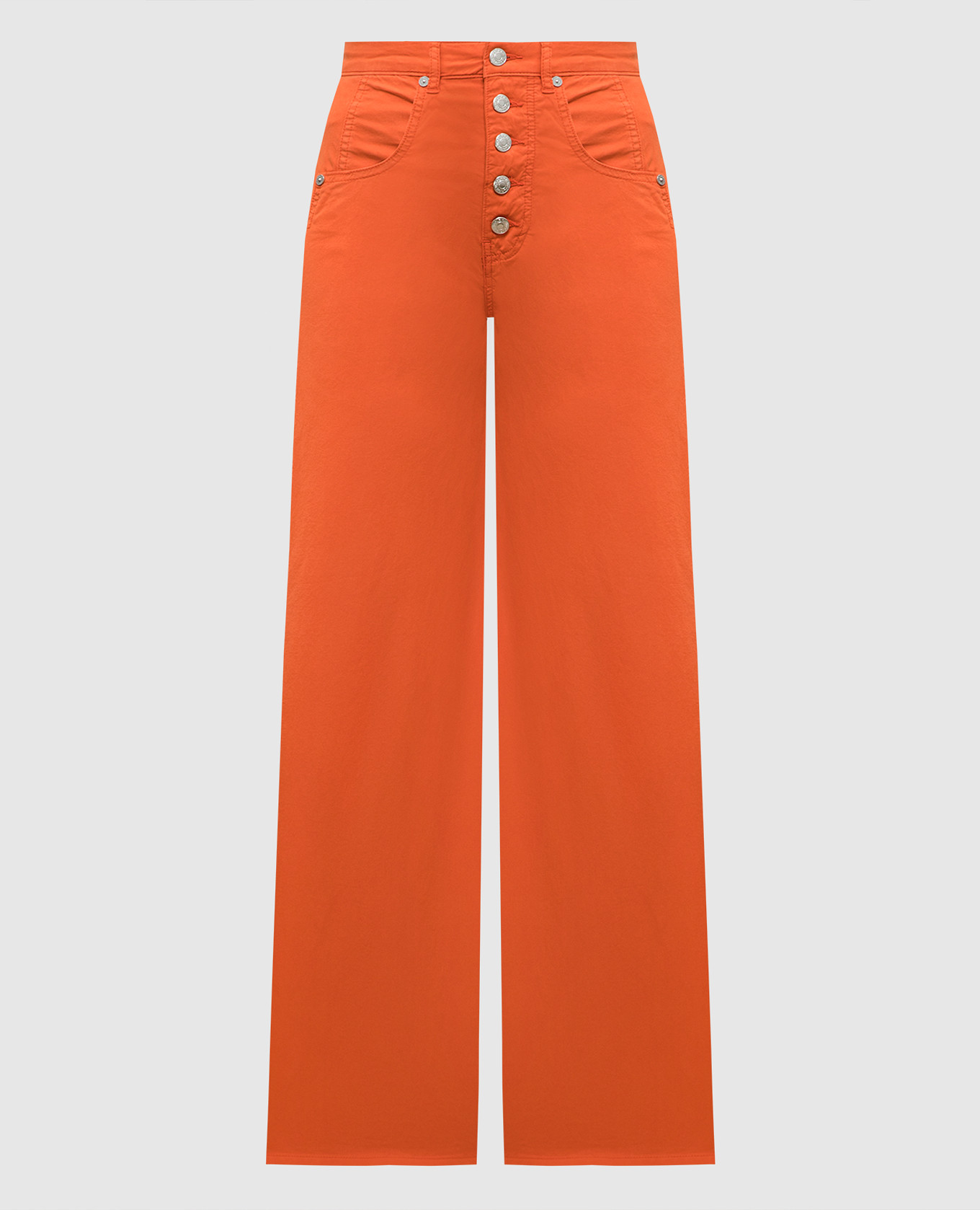 Orange pants with logo patch