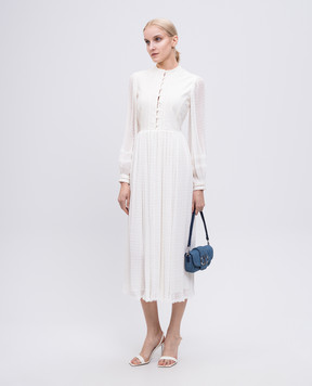Twinset Бежева сукня міді з льоном 251TP2063